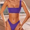 High Rise Thong Bikini Bottoms In Purple -Swimming Gear Shop 3416 5 rays for days purple one shoulder thong breif bikini set 1