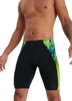 Speedo Men's Eco Endurance+ Splice Jammer - Black/ Lime/ Nordic Teal -Swimming Gear Shop 8 13444g812 w1
