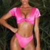 Twist Crop Top In Pink -Swimming Gear Shop NS0172 NS0182 3 Luanda Malosi Pink High Waisted Bikini Bottoms Twist Crop Bikini Top 2 a31fcfd8 0fef 46be a5ca 965fe1fd4c0c