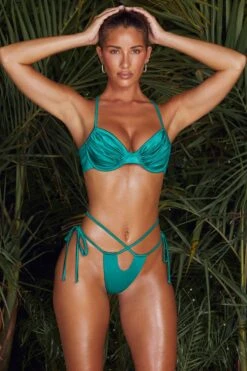 Side Tie Thong Bikini Bottoms In Teal -Swimming Gear Shop NS0177 NS0178 4 Teuila Nuanua Teal Bikini Set ed9463db 22c8 4a4a 87e1 71548513bb84