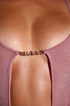 Cut Out Backless Thong One Piece In Pink -Swimming Gear Shop NS0232 5 Pink Contrast Binding One Piece