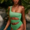 Cut Out Cheeky One Piece In Seafoam Green -Swimming Gear Shop NS0313 5 Seafoam Green Cut Out One Piece Cheeky Bottom