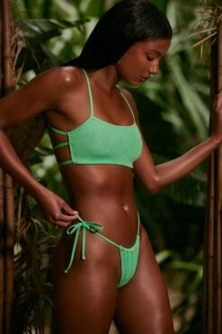 Strappy Scoop Bikini Top In Seafoam Green -Swimming Gear Shop NS0314 7 Seafoam Green Strappy Bikini Top