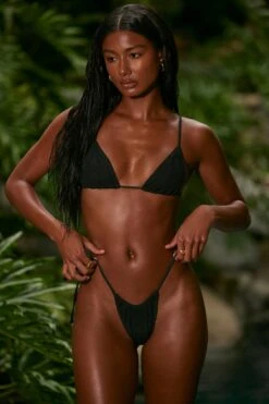 Multi-wear Triangle Bikini Top In Black -Swimming Gear Shop NS0322 NS0315 4 Black Triangle Bikini Top Side Tie Ruched Bikini Bottom 95f305c9 6e08 497d 97e4 8b1f7dee0078