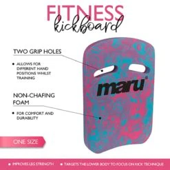 Maru Swirl Two Grip Kickboard - Blue / Pink -Swimming Gear Shop at7125 2