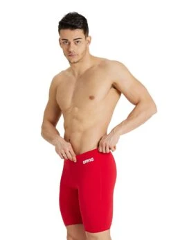 Arena Mens Solid Jammer Red / White