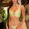 Crystal Clear Scoop Neck Ring Bikini Top In Green -Swimming Gear Shop gg0016 1 crystal clear green hoop detail bikini set