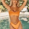 Lace Back Bikini Top In Orange -Swimming Gear Shop ns0007 2 chea orange strappy square neck bikini set 1