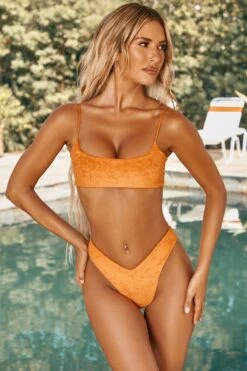 Lace Back Bikini Top In Orange -Swimming Gear Shop ns0007 3 chea orange strappy square neck bikini set 1