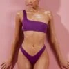One Shoulder Bikini Top In Purple