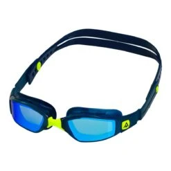 Aqua Sphere Ninja Blue Titanium Mirrored Goggles - Lightning Wave